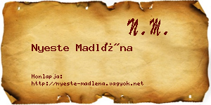 Nyeste Madléna névjegykártya